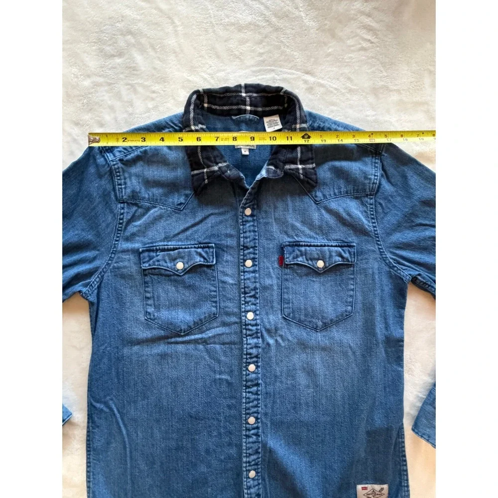 Levi's Blue Fresh Leaves Justin Timberlake Denim Western Shirt Mens M Excellent